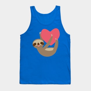 Cute sloth with red heart Tank Top